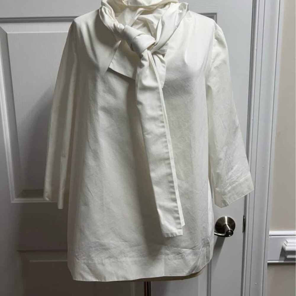 COS Ivory Tie-Neck Blouse
